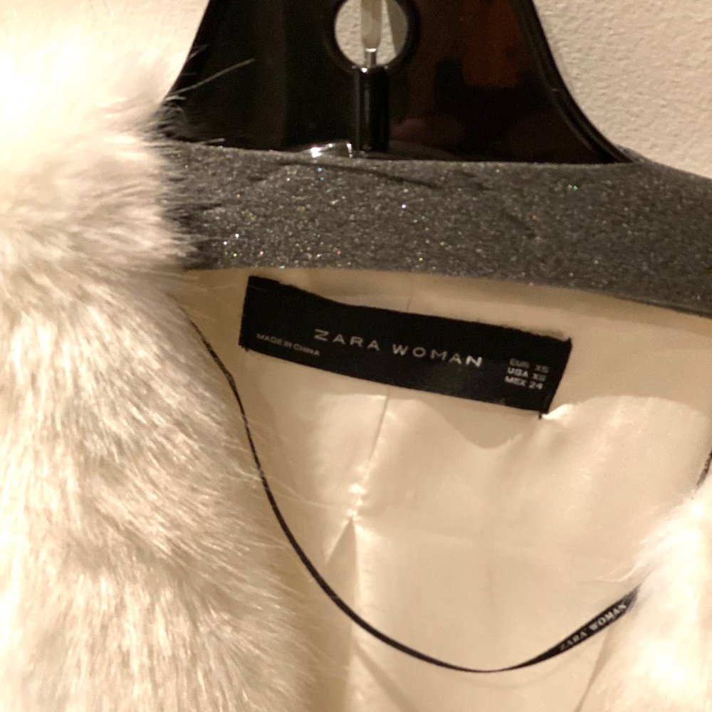 🎉 HP 🎉 NEW Zara Faux Fur White Teddy Coat - Picture 7 of 8